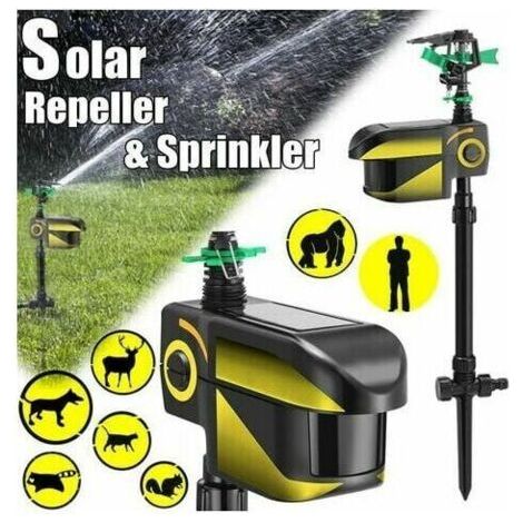 Solarbetrieben, wiederaufladbar, automatische Infrarot-Abwehr, induktionsaktivierte Bewässerung, Bewegungsmelder, Außenabwehr für Hunde, Katzen, Vögel und Schädlingsbekämpfung
