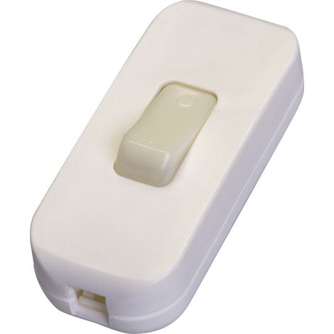 Interruttore di filo flessibile 2 A con pulsante luminoso bianco