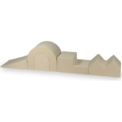 Parque infantil de espuma beige, 5 piezas (1/5)