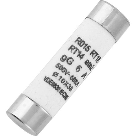10 Stück Hochleistungs-Zylindersicherungen mit Anzeigevorrichtung 10x38 380-500VAC (6A) (1/5)