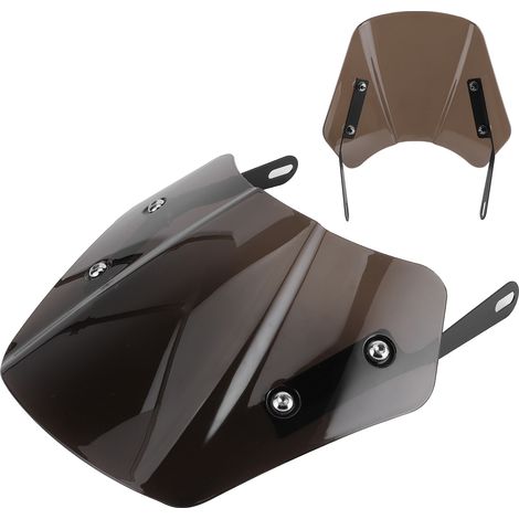 Pare-brise moto universel déflecteur d'air avec support de fixation, écran teck, compatible 5-7 pouces, kit monteur inclus. (1/5)