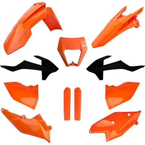 Kit completo di plastiche Polisport per KTM EXC 17-19, arancione e resistente.