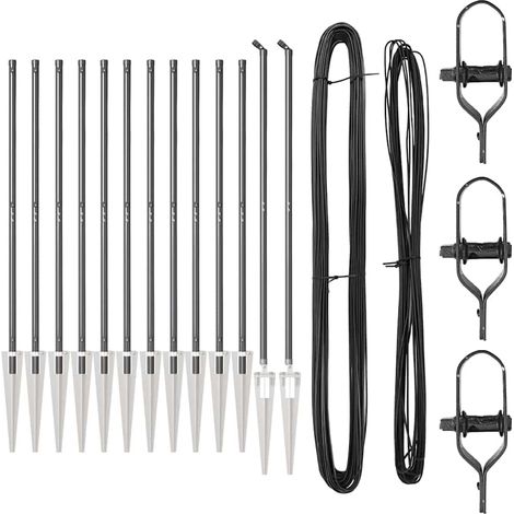 Poteau de clôture. 13 pcs Gris Acier (1/5)