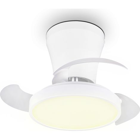 Plafonnier LED ventilateur 24W 2800lm CCT 2700-6500K Ø71cm blanc télécommande IP20 - Trio TAMPERE