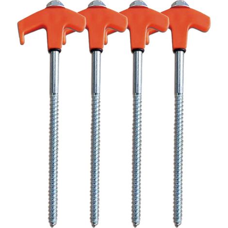 Beyamis Piquets tente à visser 20cm - Métal fileté camping extérieur lot4 (1/5)