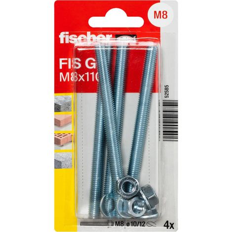 Fischer Gewindeanker FIS M8 x 110 mm - 4 Stück Gewindestangen