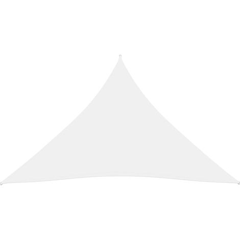 Voile d'ombrage, Protection Solaire, pour Jardin Terrasse Extérieur, Tissu Oxford triangulaire 5x5x5 m Blanc OIB9069E (1/5)