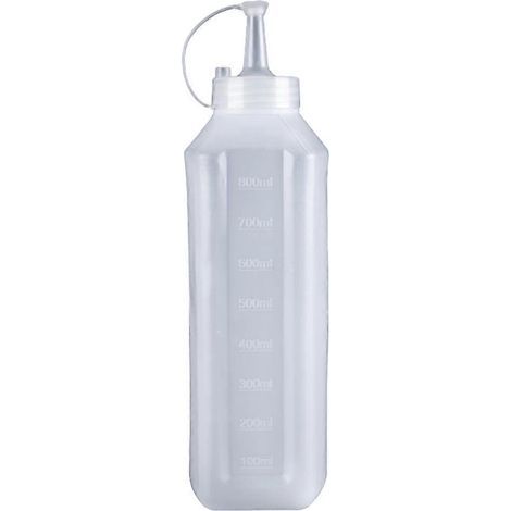x 800 ml flexible Flasche für Soßen, Gewürzspender für Ketchup – 25 x 8 x 6 cm – Weiß (1/4)