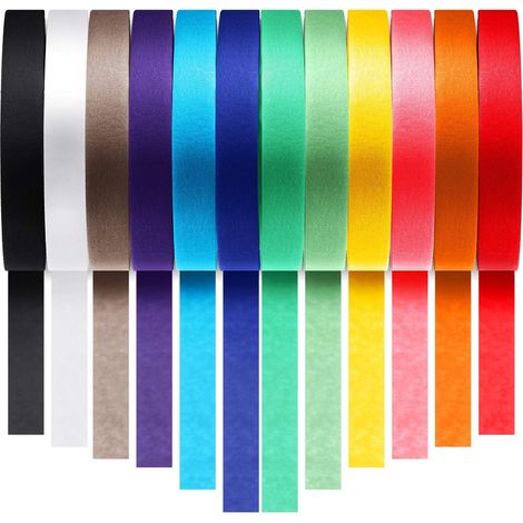 12 Rubans Masquage Colorés 18mm x 10m Bricolage Art (1/5)