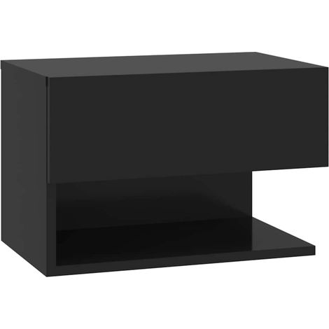 vidaXL Comodino a Parete Nero (1/5)