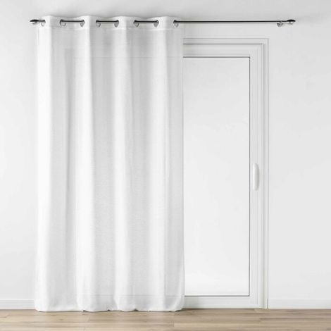 Voilage a oeillets 140 x 280 cm effet lainage Loulaine Blanc (1/5)