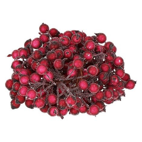 Serbal Artificial Decorativo Ramita Roja Escarchada 100 uds.