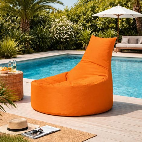 Pouf extérieur orange avec dossier ARTA (1/5)