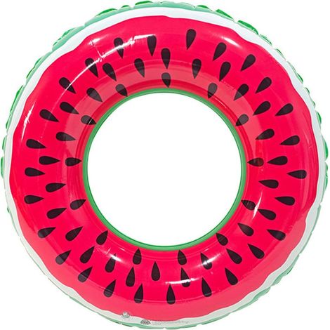 1x Bouée Piscine Adulte et Enfant, Bouée Gonflable Pastèque pour Jeux de Piscine, Bouée Ronde Robuste en PVC pour Plage, Vacances d'Été et Détente (1/5)