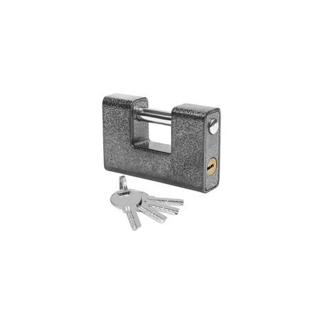 Cadenas extérieur très résistant avec 4 clés – Cadenas en acier trempé solide – Serrure de sécurité rectangulaire – Protège les portes de garage, les conteneurs, les clôtures et les entrepôts