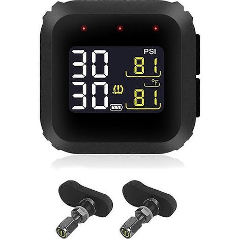 Motorrad-Reifendruckkontrollsystem (TPMS) mit LCD-Anzeige, magnetischer Aufladung und internen Drucksensoren (1/5)