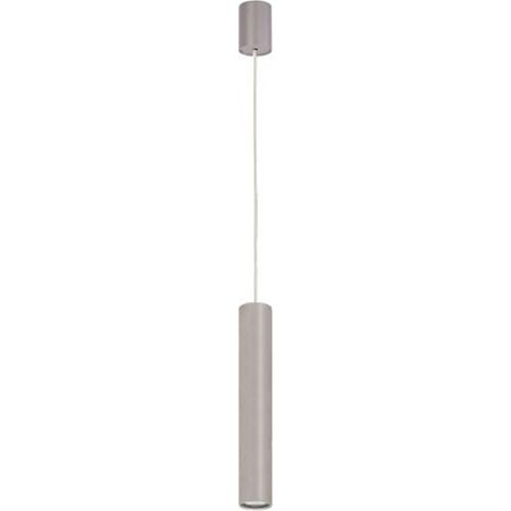 Moderne Pendelleuchte in silber Zylinder schmal