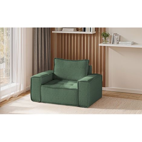 Sessel Designersessel SANDE Stoff Raven Flaschengrün (1/3)