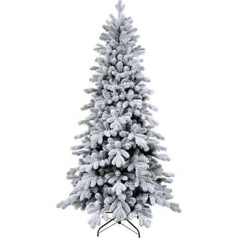 Verschneiter Weihnachtsbaum "Cervino" aus PVC und PE Real Touch Effect + Flocking -210 cm (1/3)