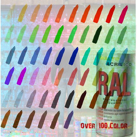 BOMBOLETTA SPRAY ACRILICO COLORI RAL VERNICE GRAFFITI RAPIDA ESSICCAZIONE 400 ML - Colore: giallo cromo ral 1007 (1/5)