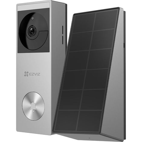 Campanello video connesso - EZVIZ - HP3 PRO - Pannello solare argento incluso
