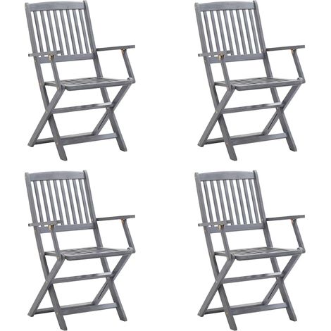 Maison Exclusive - Klappbare Gartenstühle 4 Stk. mit Sitzkissen M