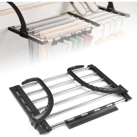 Séchoir Express Séchoir Suspendu Acier Inoxydable Métallique Extensible 51-95cm Séchoir Radiateur Séchoirs à Linge Pliable étendoir Balcon pour étendre sécher lessive vêtements mouillées (1/4)