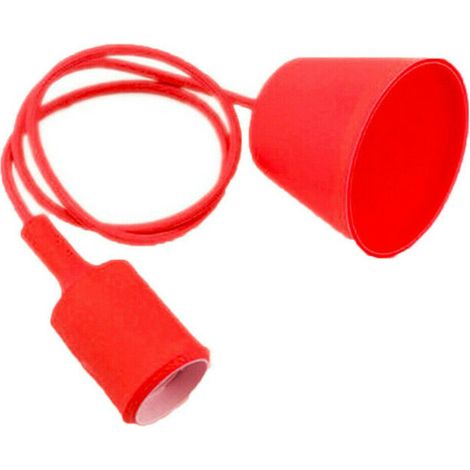 TRADE SHOP - Portalampada A Sospensione Pendente Lampadario Soffitto E27 Rosso Dt-j01 1 Metro - (1/3)