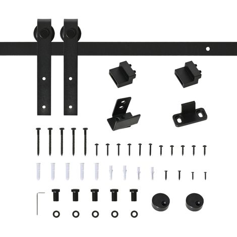 Kit de herraje para puerta corredera de acero negro 200 cm HOMVRA (1/5)