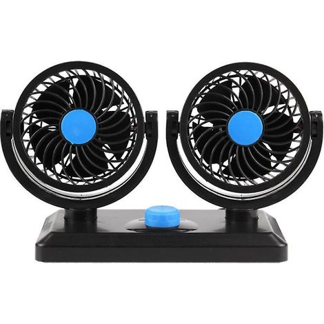 12v Ventilateur De Refroidissement De Voiture Lectrique 360  Rotatif Double Ttes Ventilateur De Circulation D'air Rotation Manuelle 2 Vitesses. (p (1/5)