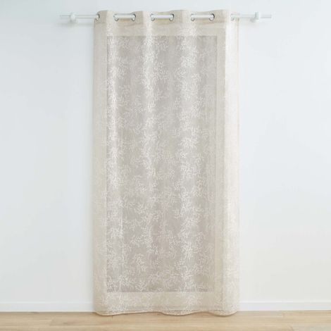Rideau Voilage à Œillets "Karla" 140x240cm Taupe (1/5)