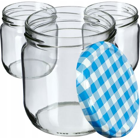 KADAX 48x Einmachgläser 425 ml, Glas, für Einmachgläser, Gurken, Honig, Kapseln, Fi82