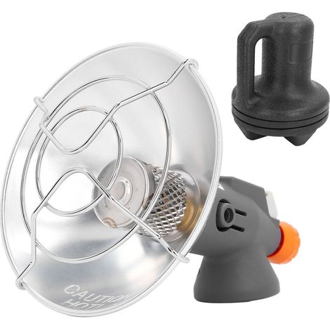 Kompakter Gaszeltheizer, ideal zum Campen, Angeln und für Outdoor-Aktivitäten.