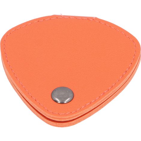 Gitarrenplektrum-Aufbewahrungstasche mit 6 Fächern, aus PU-Leder mit Metallschnalle, für den täglichen Gebrauch, Orange (1/5)