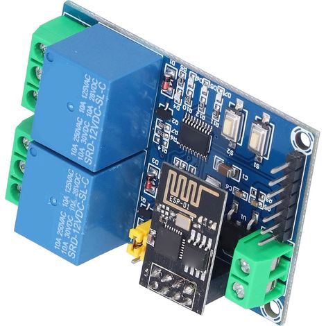 Relais WiFi double canal 12V ESP8266, module relais WiFi avec application mobile et commande à distance pour maison connectée IoT (1/5)