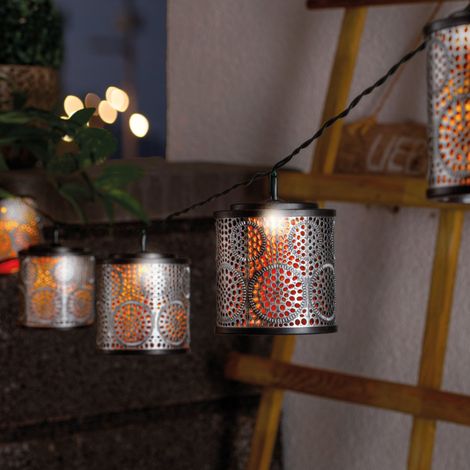 esotec Solar Laternen-Lichterkette Marokko silber gold wetterfest outdoor 102802 (1/5)
