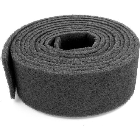 5 m × 10 cm Rouleau Abrasif Papier et Non-Tissé Abrasif 800 Granulométrie, Gris Non Tissé Abrasif Polyvalent, Tampon de Ponçage pour le Métal, le Bois, L’acier Inoxydable (1/5)
