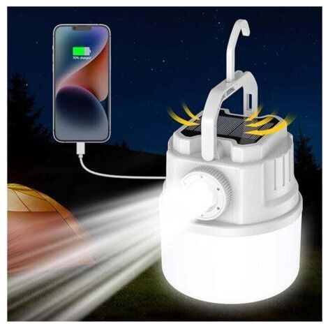 2023 Upgraded Rechargeable Camping Light, Zoom Balkwan LED Light for Power Outages, 5000mA Solar Flashlight, Emergency Light, 48 Hours Battery Life, Great for Hiking (1/4)