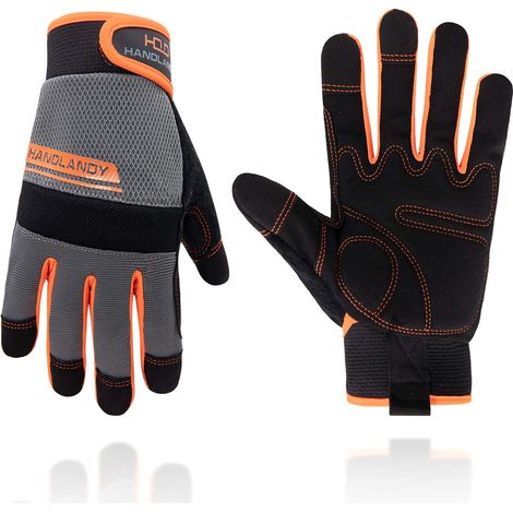 Gants de travail utilitaires pour hommes et femmes, gants de sécurité pour mécaniciens, compatibles avec les écrans tactiles, flexibles et respirants (1/5)