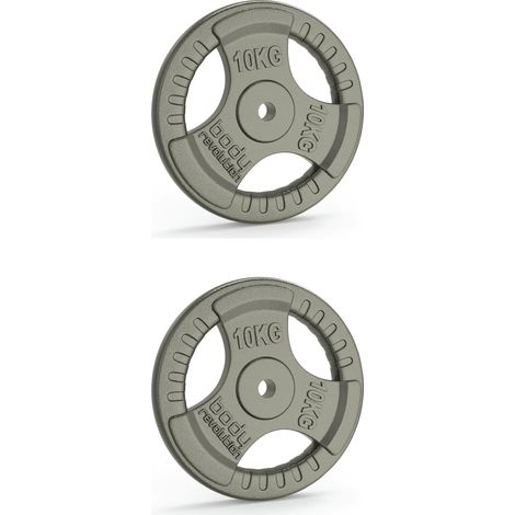 Body Revolution 2 x 10kg Standard Weight Plates – Cast Iron with