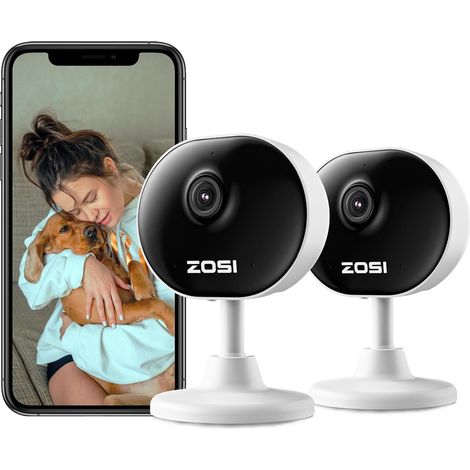 Caméra Surveillance Intérieure WiFi Connexion Rapide via WiFi Détection Personne Audio Bidirectionnel Vision Nocturne Stockage Carte Cloud C688 (1/5)