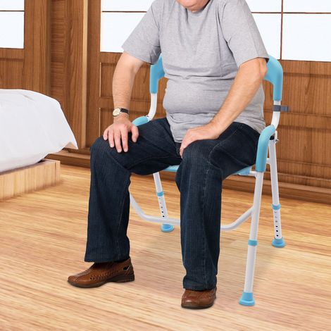 Sedia wc con secchio wc, sedia doccia, seduta wc, aiuto wc con comodino 220.46lb/100kg (1/5)