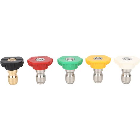 Ortviai Lance de Nettoyage Haute Pression 1/4" à Raccord Rapide – 5 Pièces, 5 Couleurs, 5 Angles (0° à 40°), Acier Inoxydable (1/3)