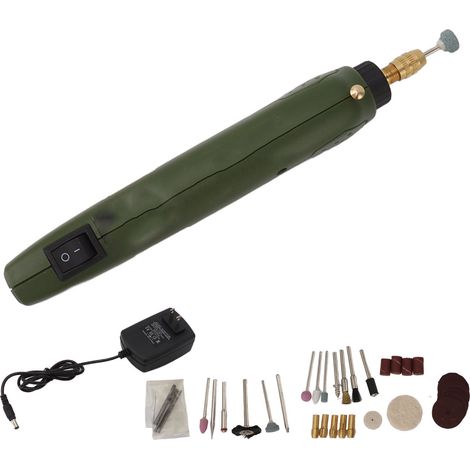 Mini-Akku-Rotationswerkzeug-Set mit 35 Zubehörteilen. Elektrisches Rotationswerkzeug zum Schleifen, Polieren, Bohren, Gravieren und für Heimwerkerprojekte. US-Stecker 100–240 V. (1/5)