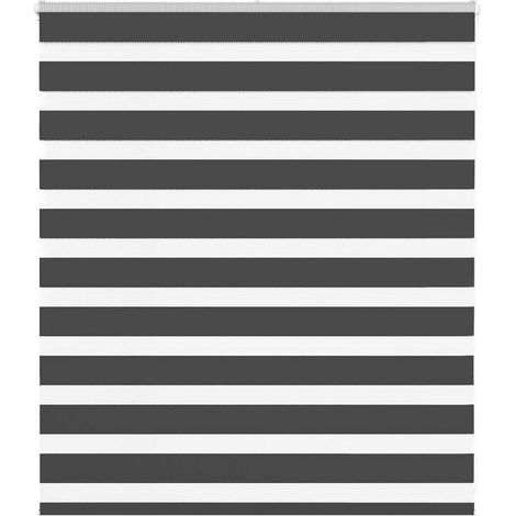 Doppelrollo Schwarz 135x100 cm Stoffbreite 130,9 cm Polyester