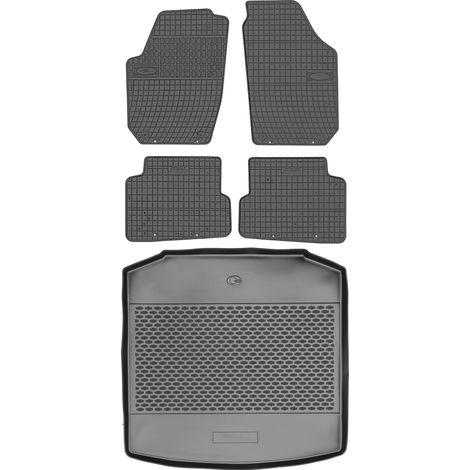 Juego de alfombrillas de goma para coche y maletero para Skoda Fabia II Kombi (2007-2014). (1/5)