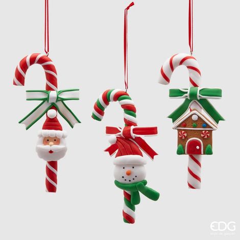 EDG Decorazione Candycane Clay H14 3 Pezzi Assortiti