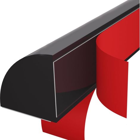 Bandes autocollantes flexibles en caoutchouc, quart de rond, pour coins de comptoirs muraux, noires (1,3 x 1,3 cm) x 4 mètres de long (1/5)