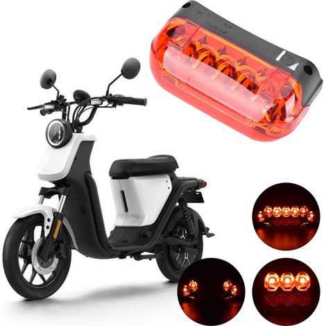 Feu arrière de moto avec feu stop intelligent 2 en 1 pour vélo électrique et scooter 48 V (1/5)