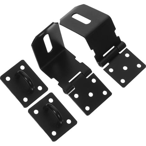 Lot de 2 verrous porte à angle droit en acier inoxydable noir (1/5)